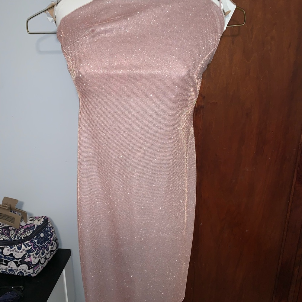 Size 2 rose gold prom dress